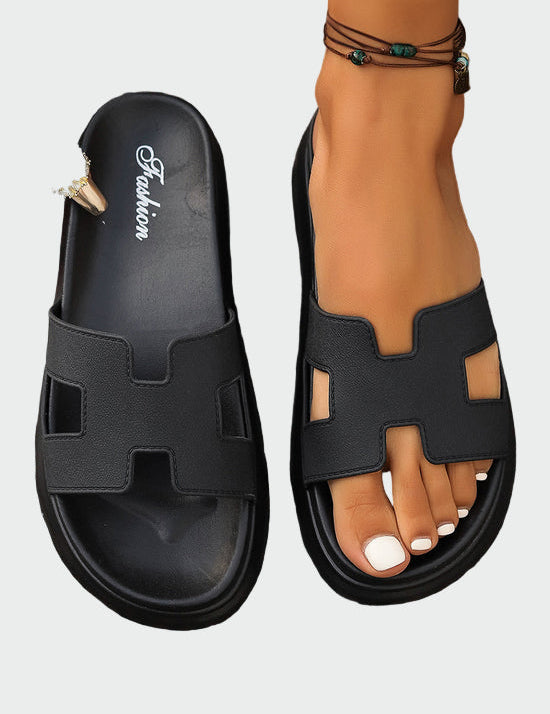 Élan Kožené Sandály S Motivem Tvaru H Pro Letní Styl