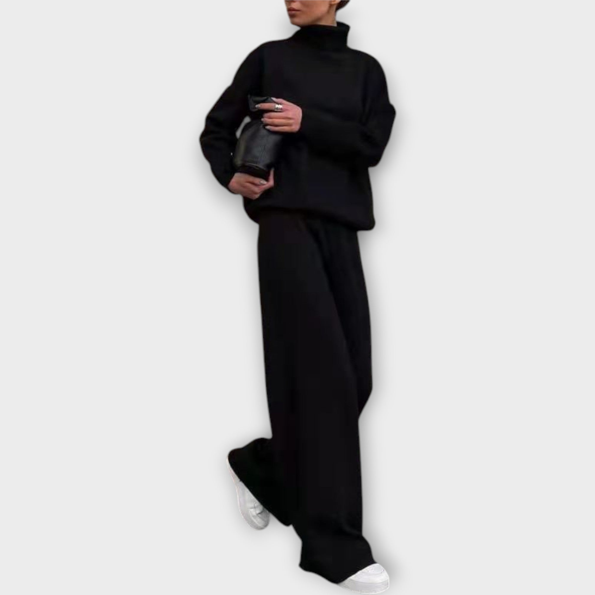 Pletené Set s Rolákem a Kalhotami Elegantní Nadčasový Styl