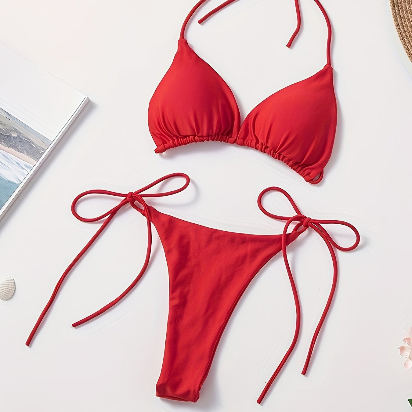 Halter Bikini S Vřezem Kalhotek Pro Ženy Elegantní Plavky