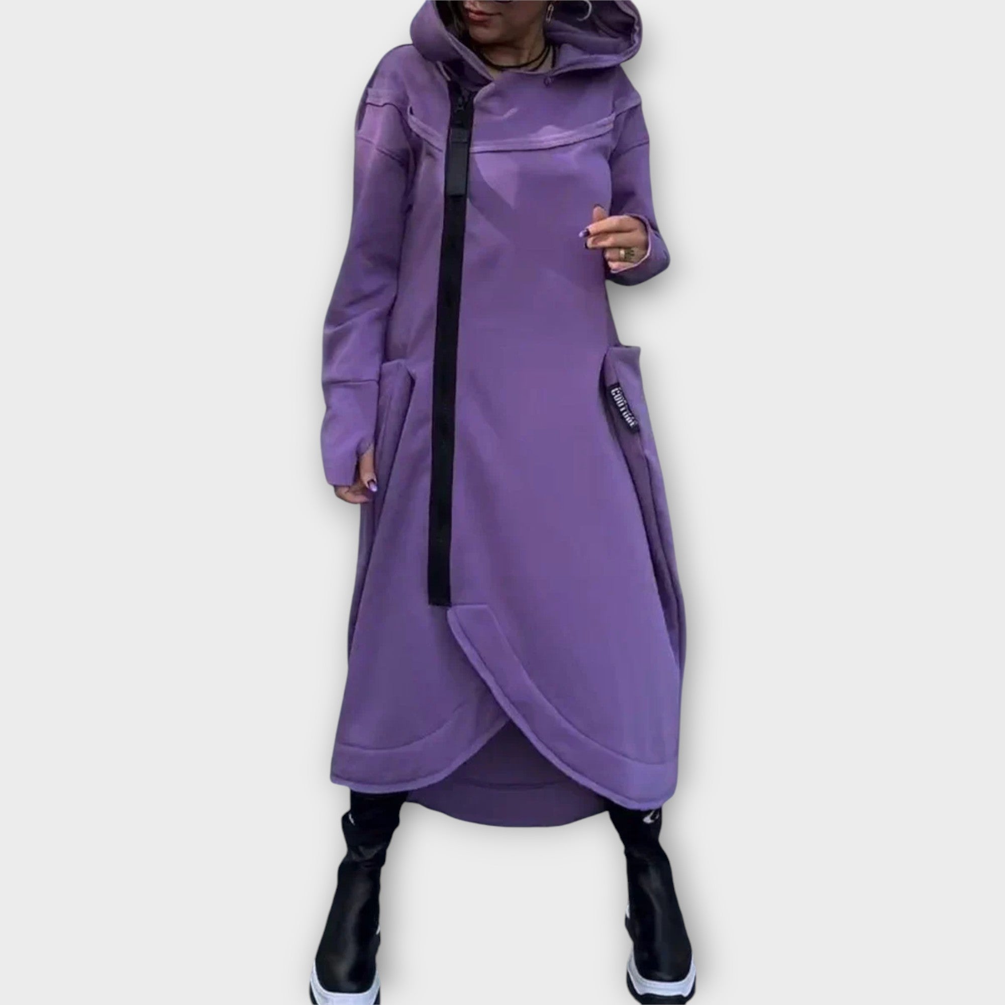 Dlouhá Parka S Moderním Designem A Volným Střihem Elegantní
