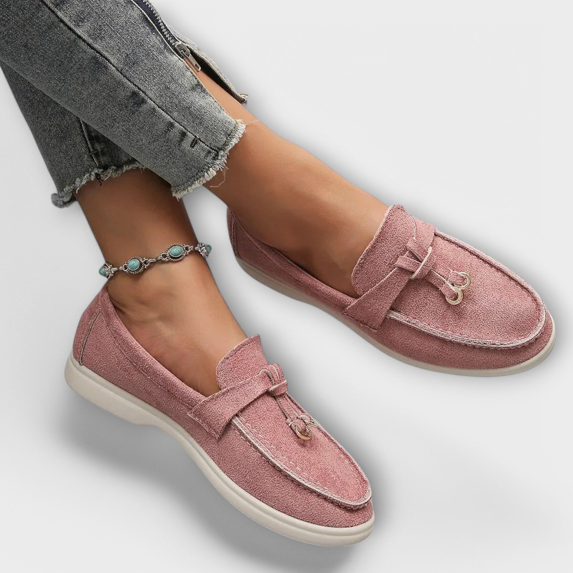 Dámské Béžové Mokasíny Gamila Loafers S Ozdobnou Šňůrkou