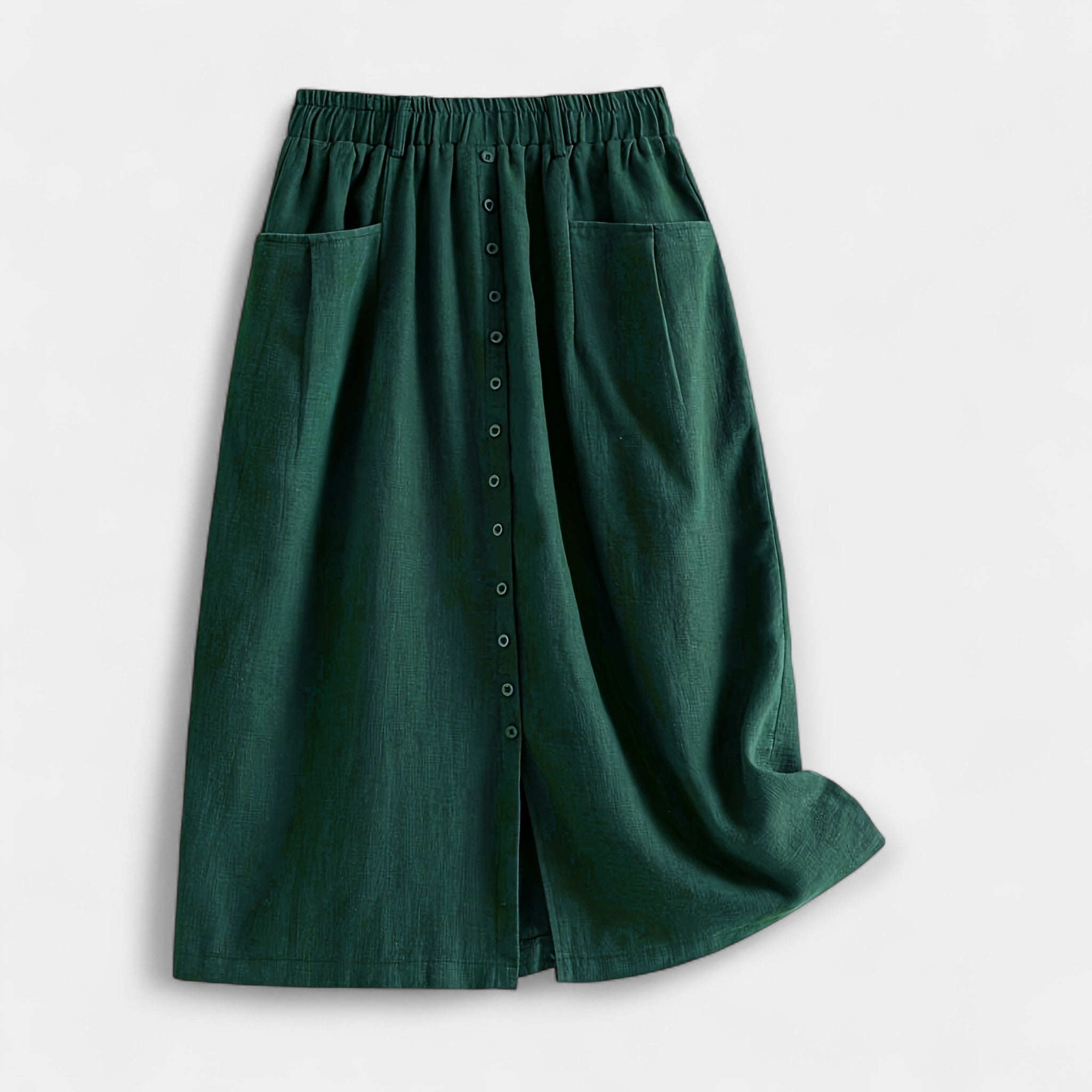 Midi Sukně S Nádechem Vintage Vysoký Pas Denní Nošení