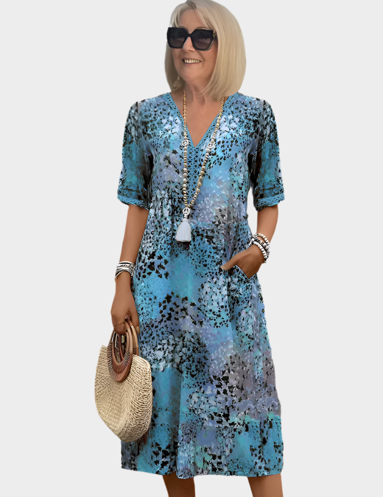 Midi Šaty S Kapsami Lehký Pohodlný Volný Střih Pro Ženy