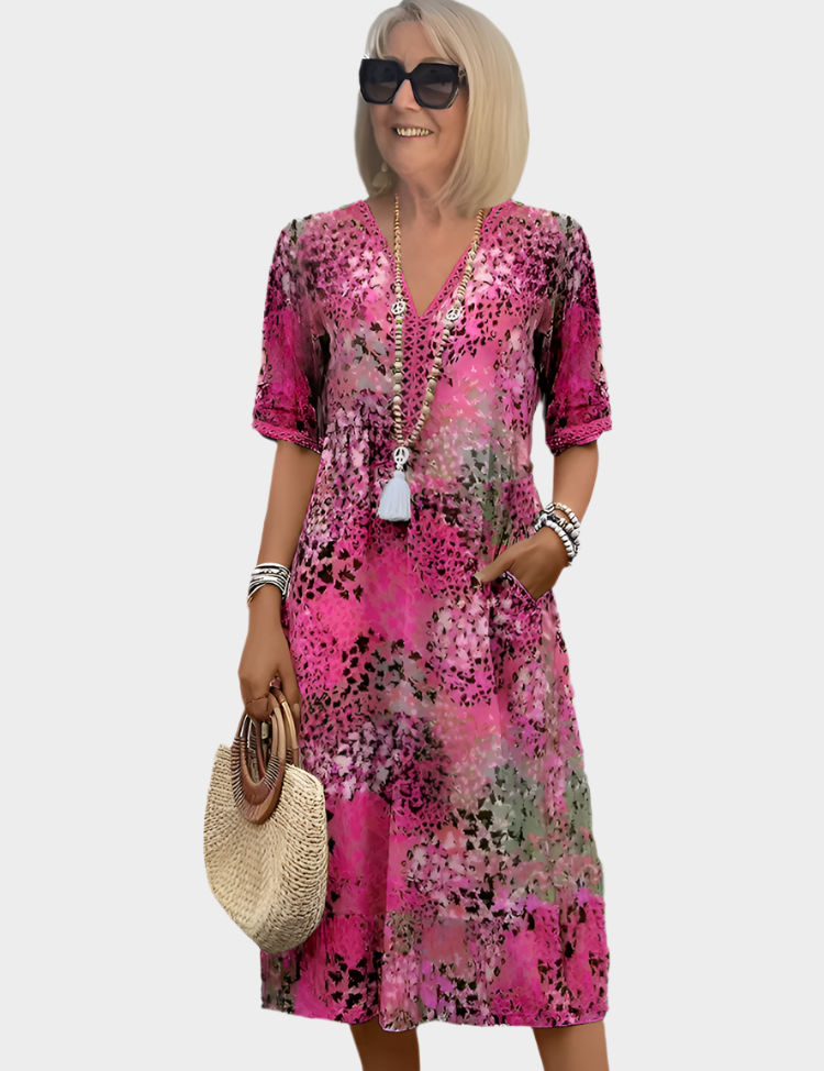 Midi Šaty S Kapsami Lehký Pohodlný Volný Střih Pro Ženy