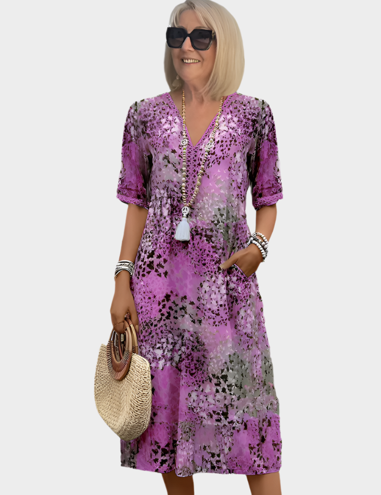 Midi Šaty S Kapsami Lehký Pohodlný Volný Střih Pro Ženy