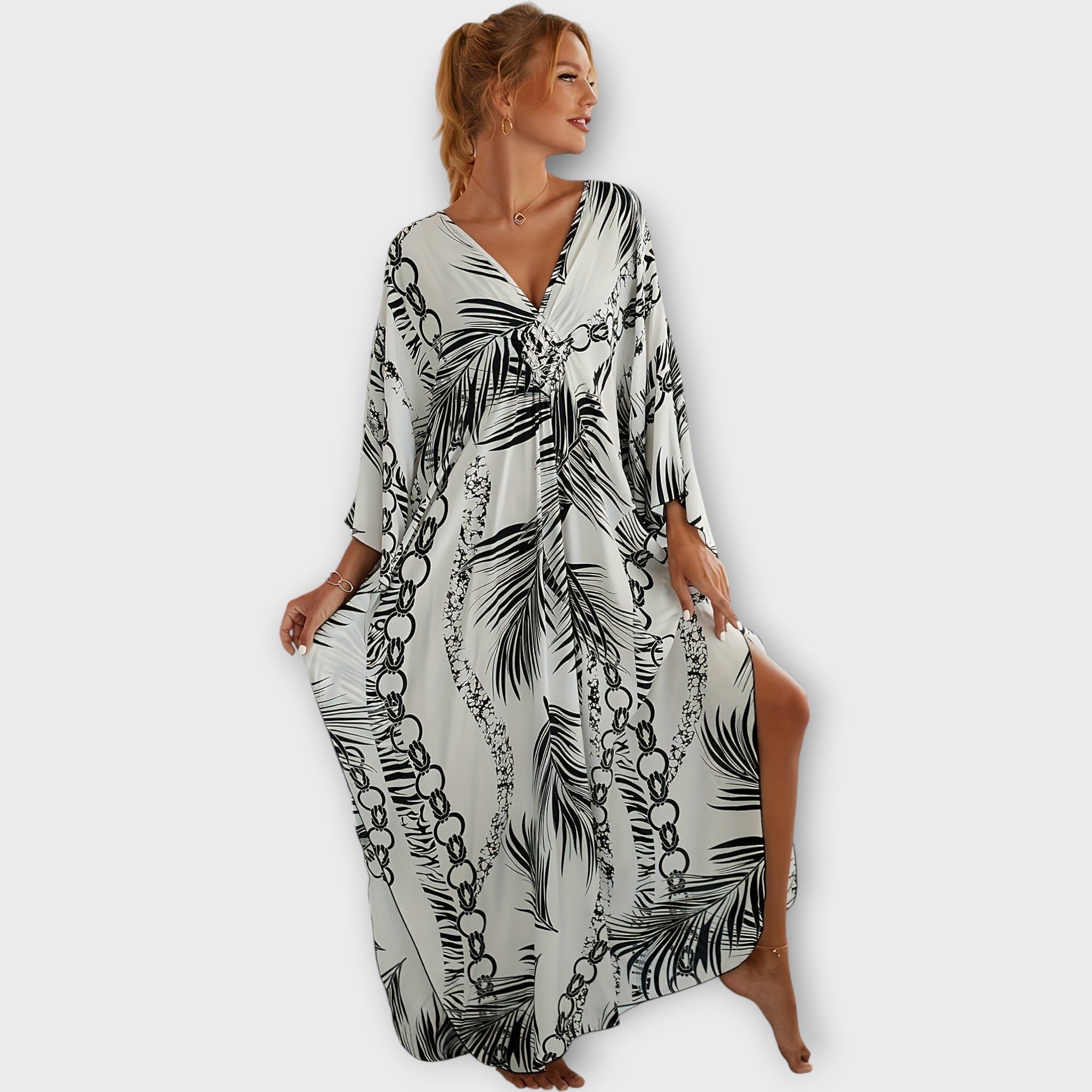 Maxi Kaftan S Romantickým Tokem A Uvolněnou Estetikou