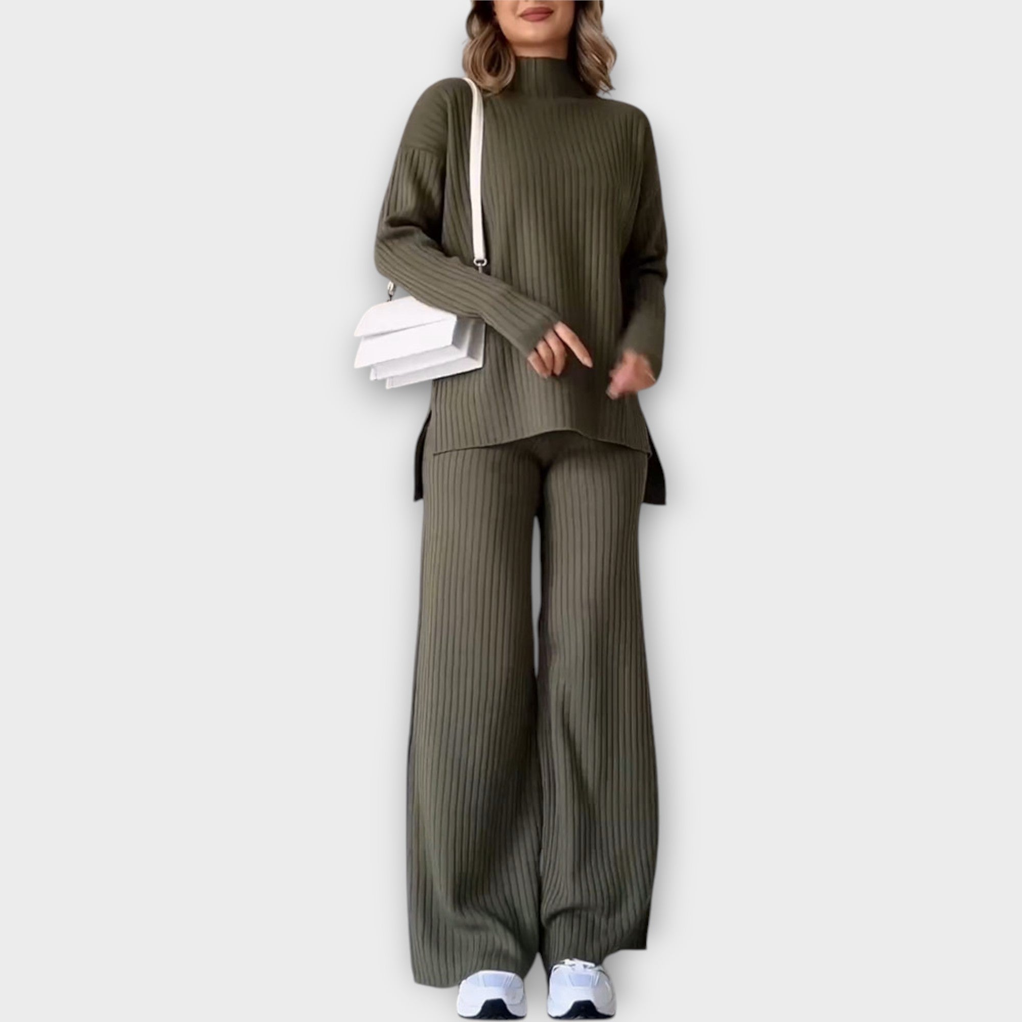 Elegantní Pletený Set S Pohodlným Střihem Každodenní Nošení