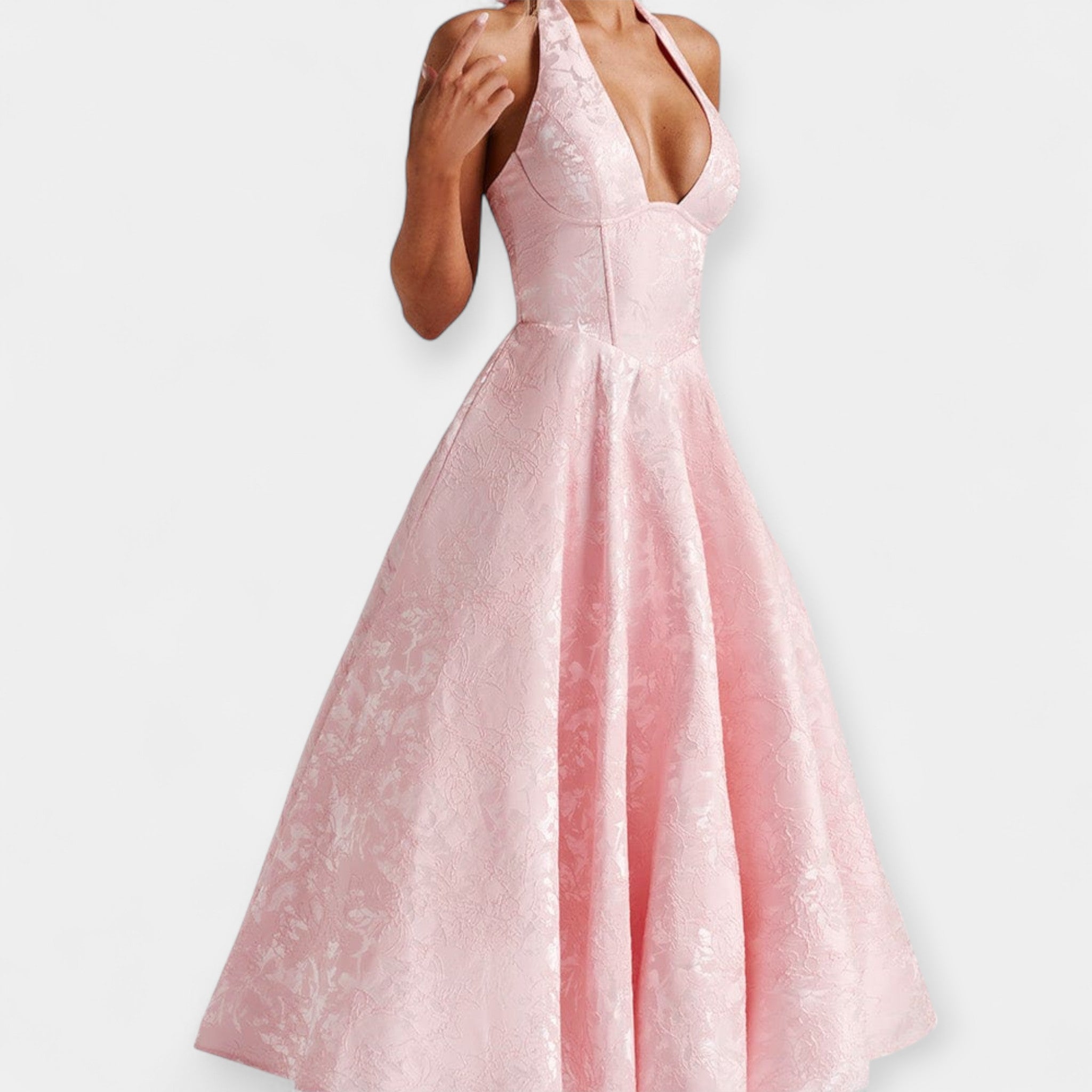 Elegantní Midi Šaty S Otevřenou Zádí A Korzetovým Designem
