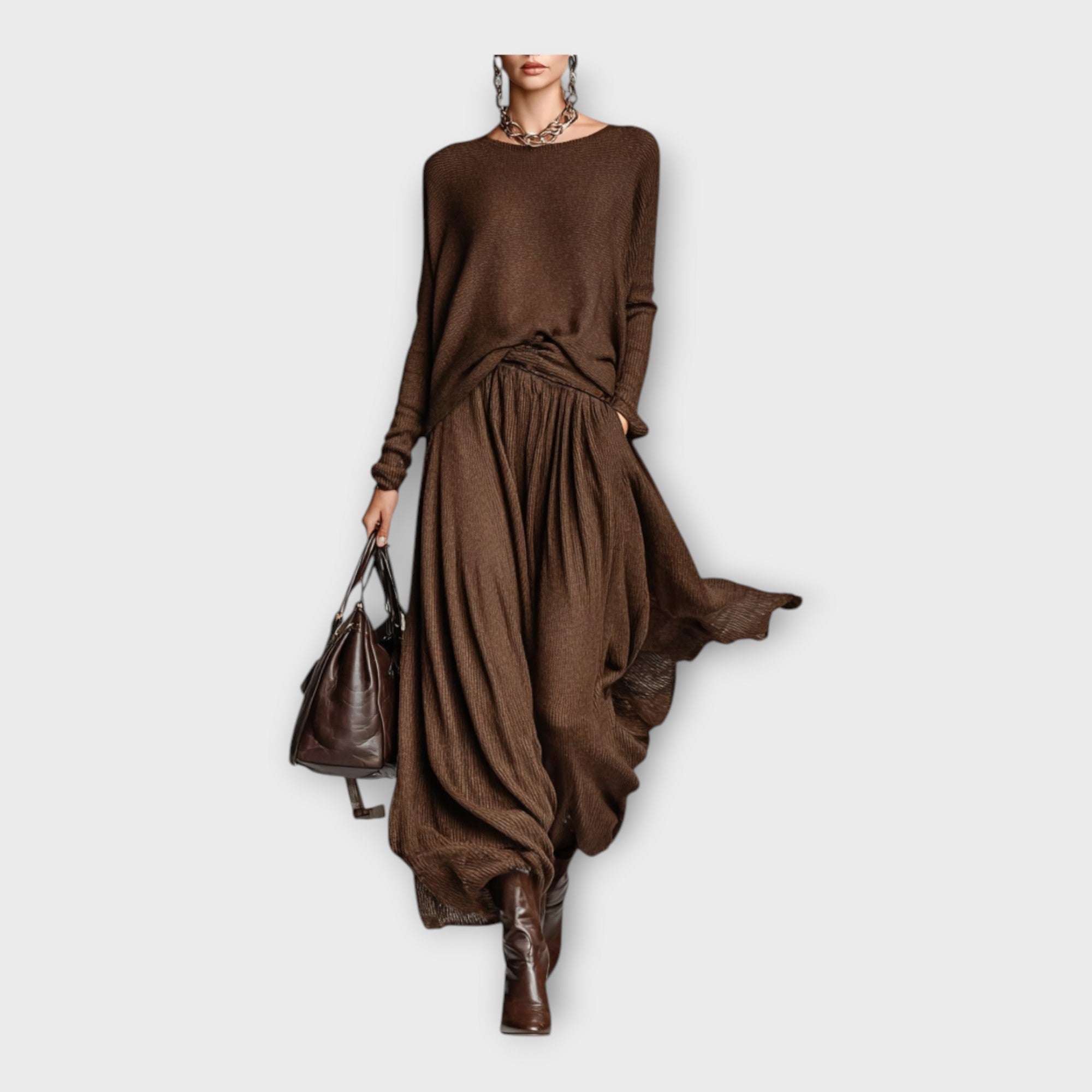 Pletený Set S Vzdušnou Elegancí Pro Každodenní Nošení