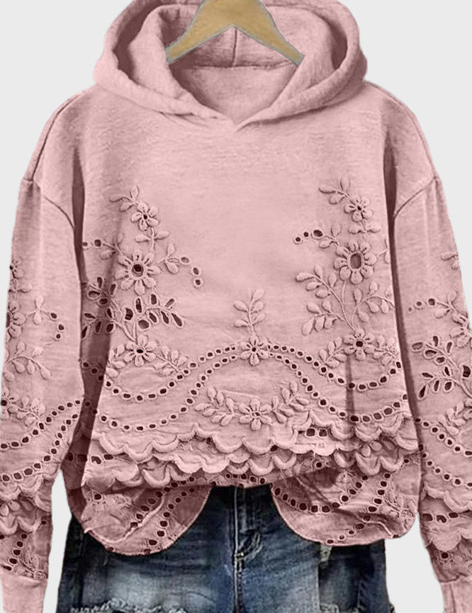 Mikina S Kapucí A Krajkou V Odstínu Zelené Louky Pro Ženy