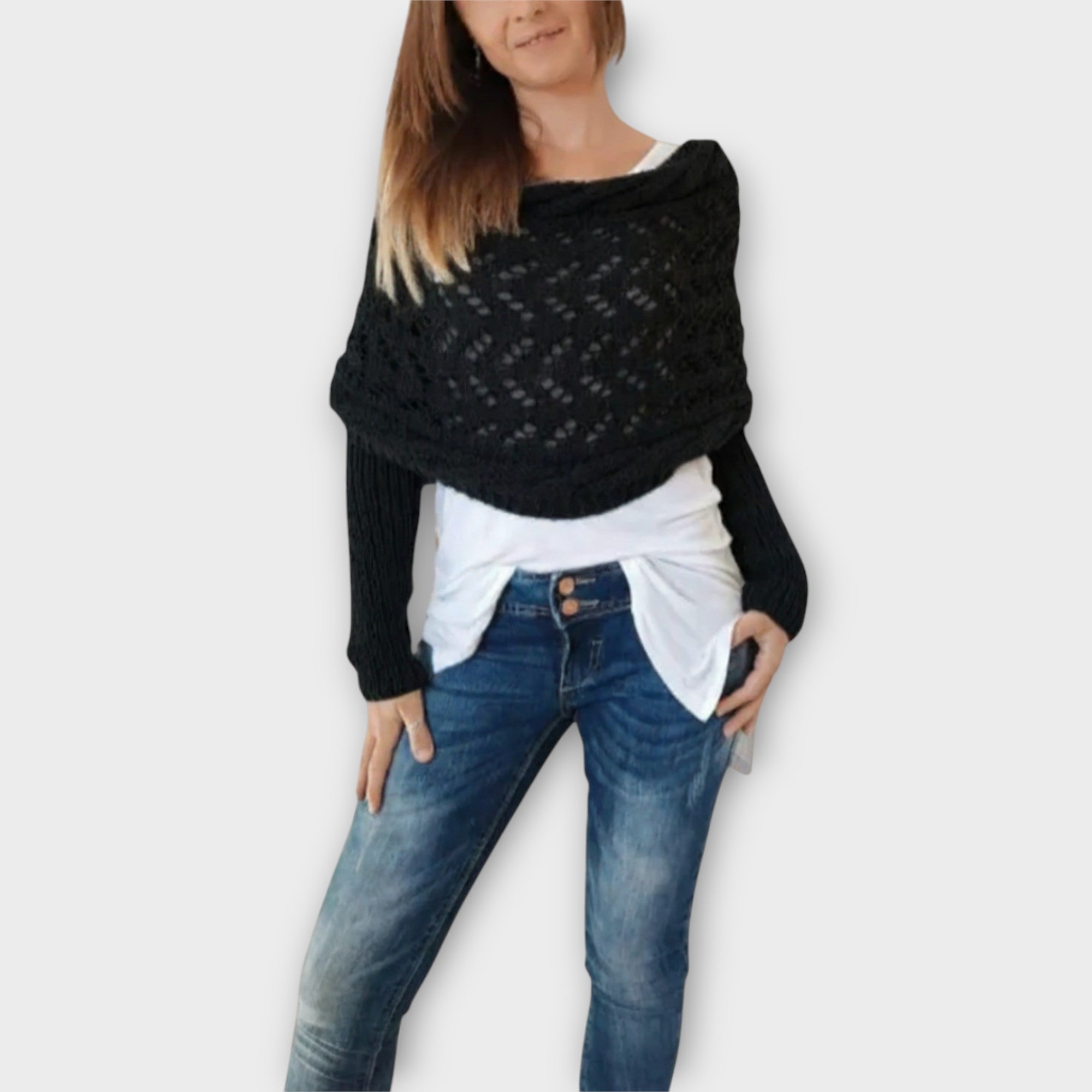Elegantní Pletený Kousek S Jedinečnou Strukturou Pro Dámy