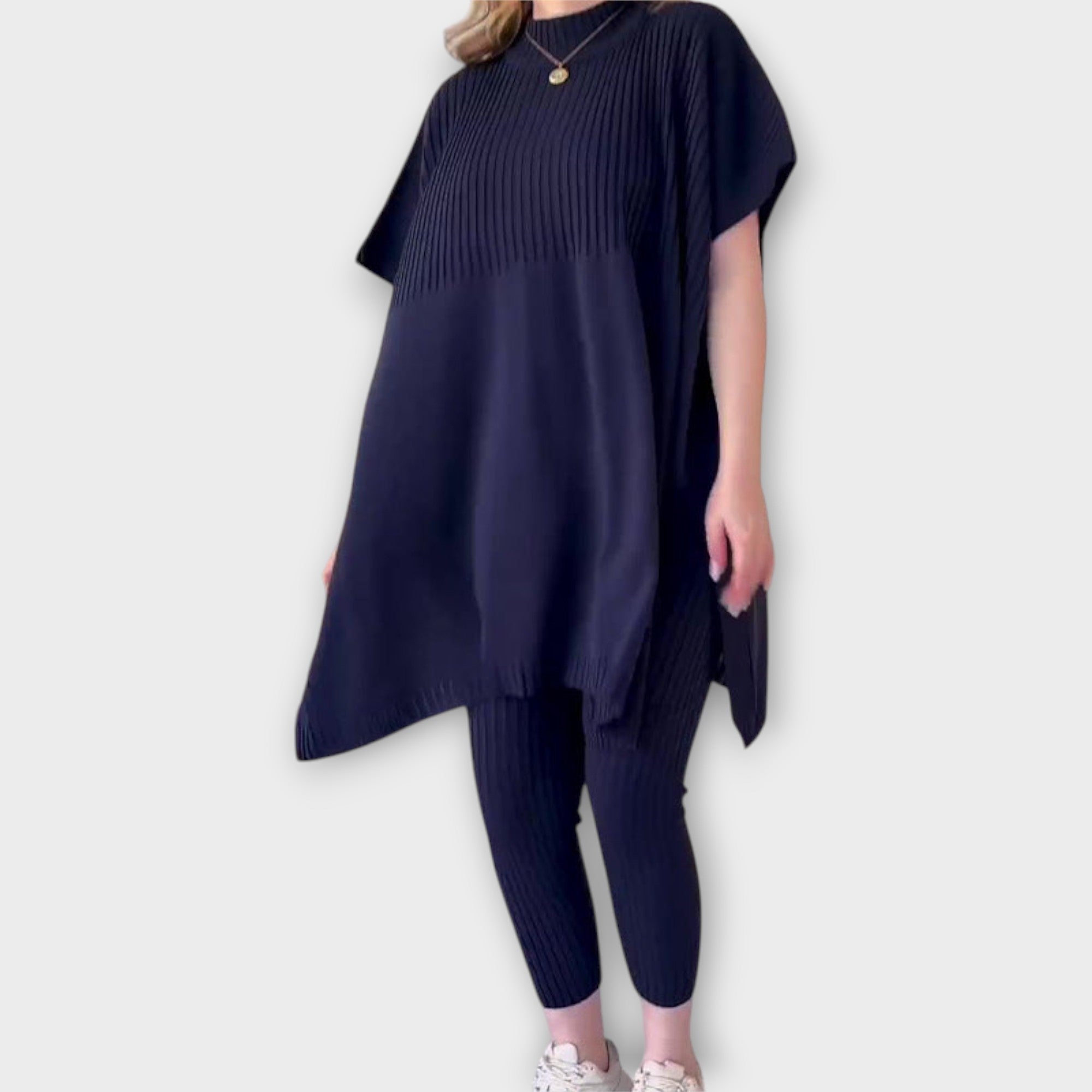 Elegantní Pletený Set S Pohodlným Střihem Pro Denní Nošení