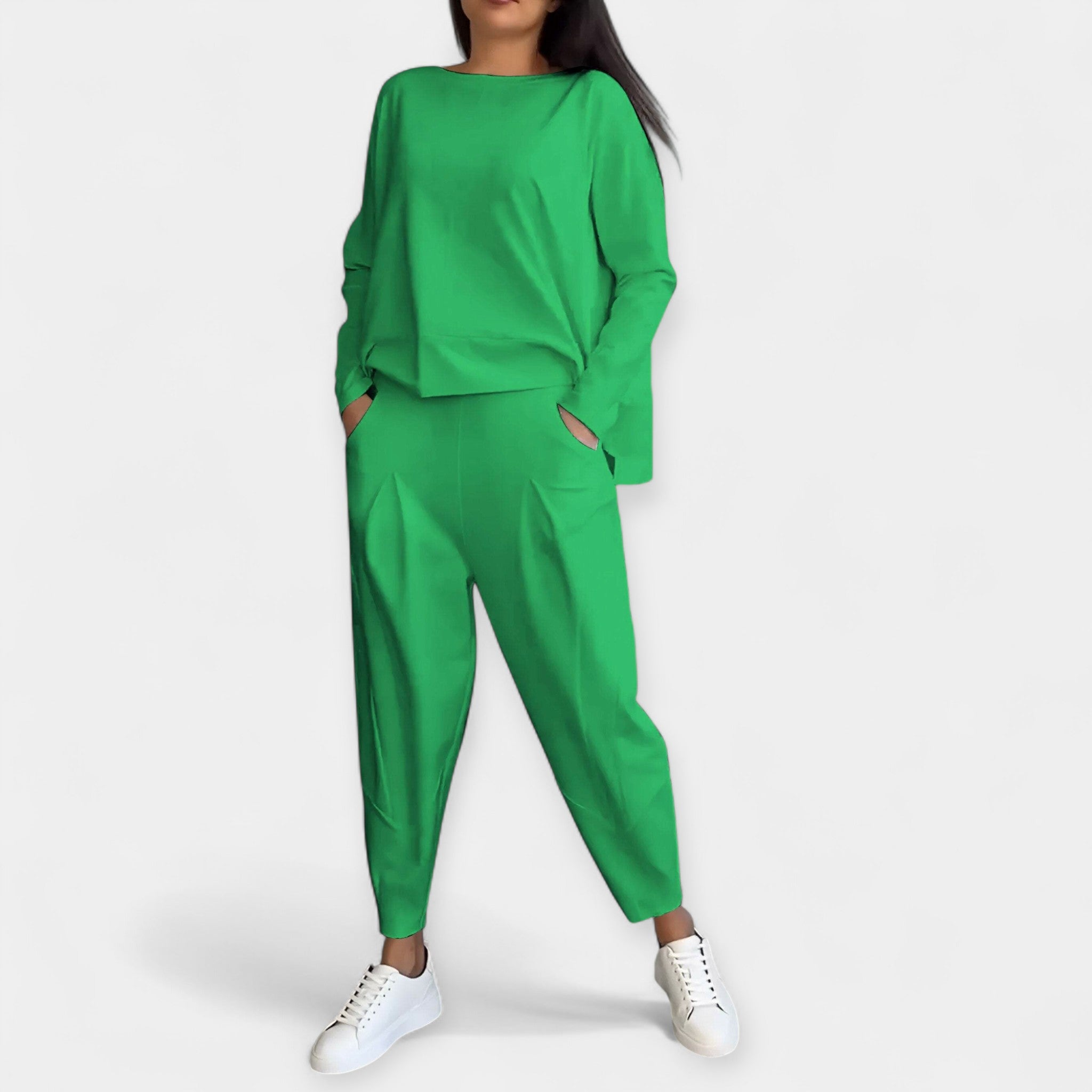 Souprava S Dlouhými Rukávy Pro Casual Chic Vzhled Elegantní
