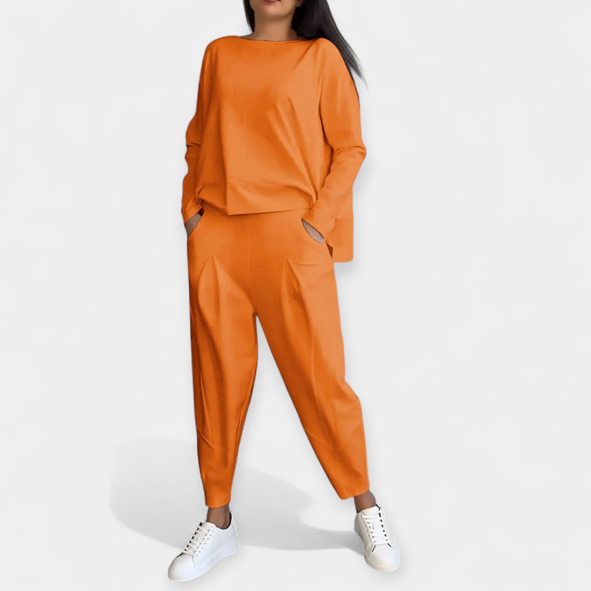 Souprava S Dlouhými Rukávy Pro Casual Chic Vzhled Elegantní