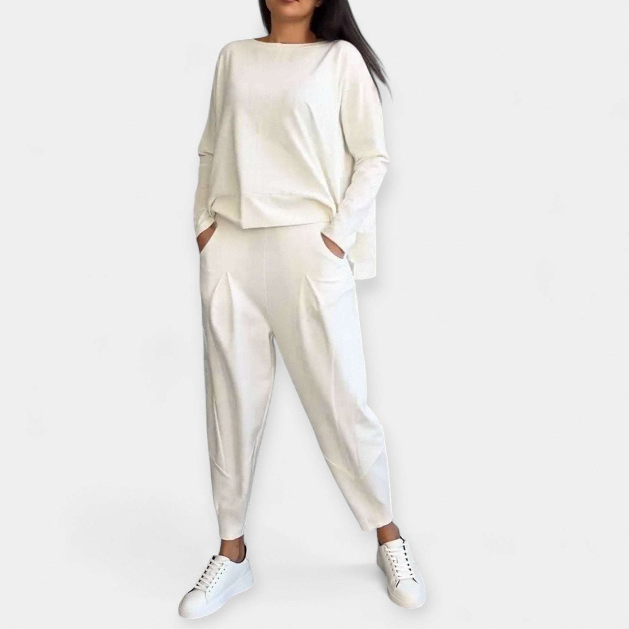 Souprava S Dlouhými Rukávy Pro Casual Chic Vzhled Elegantní