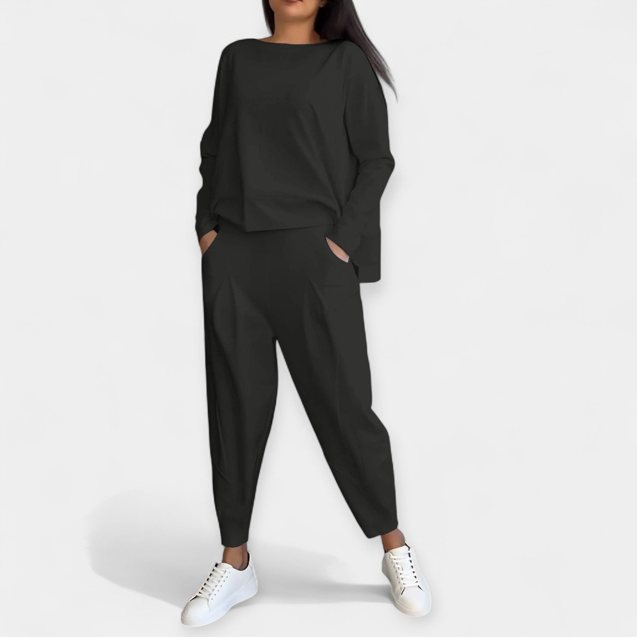 Souprava S Dlouhými Rukávy Pro Casual Chic Vzhled Elegantní