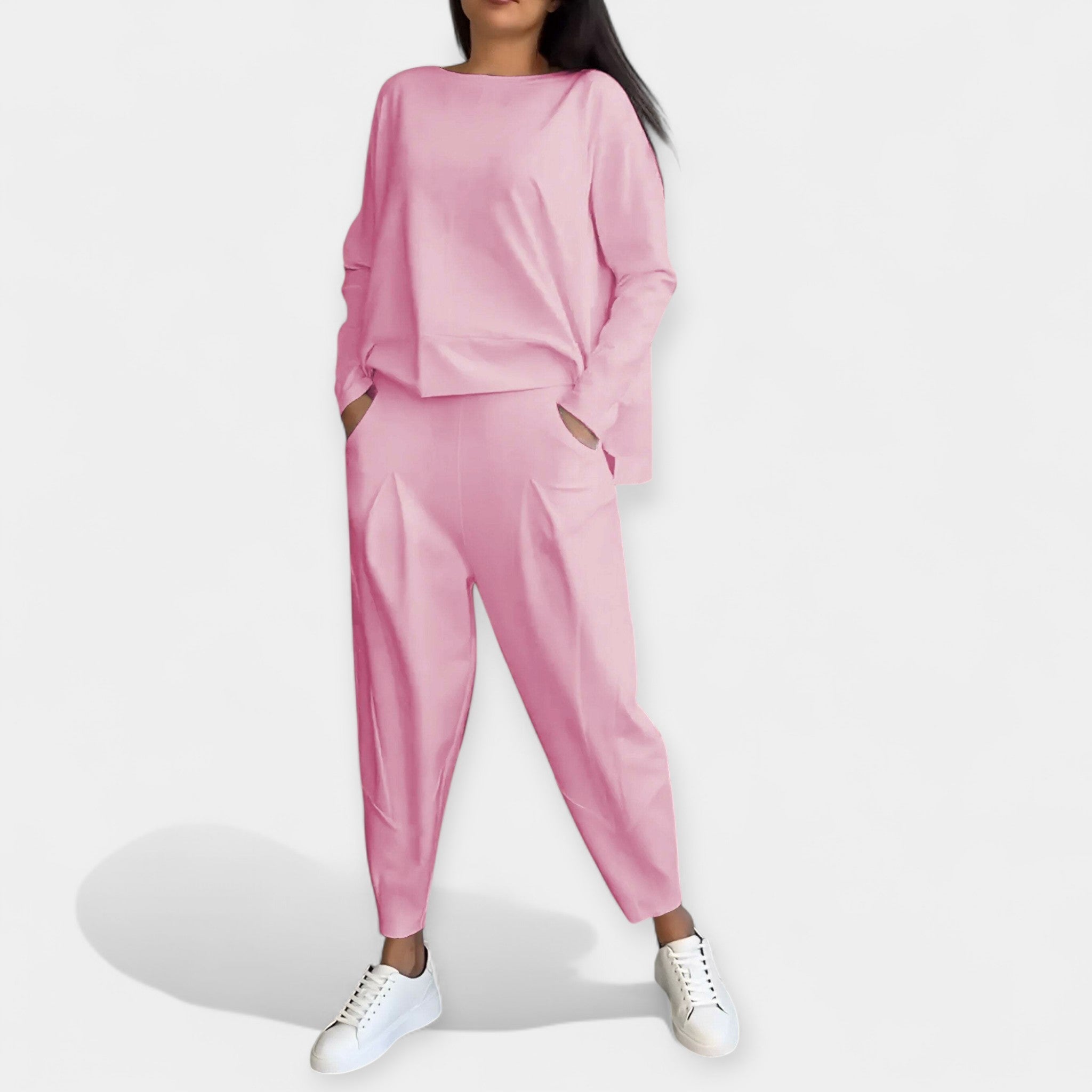 Souprava S Dlouhými Rukávy Pro Casual Chic Vzhled Elegantní
