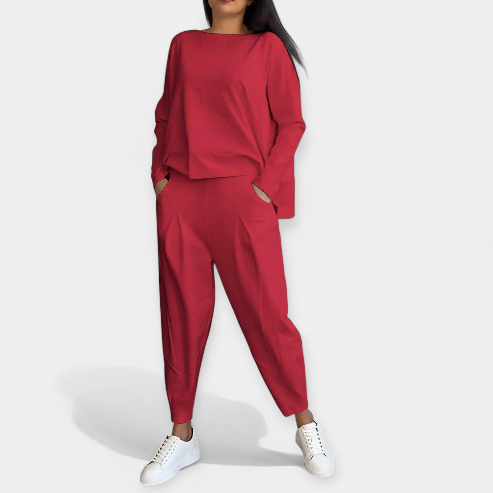 Souprava S Dlouhými Rukávy Pro Casual Chic Vzhled Elegantní