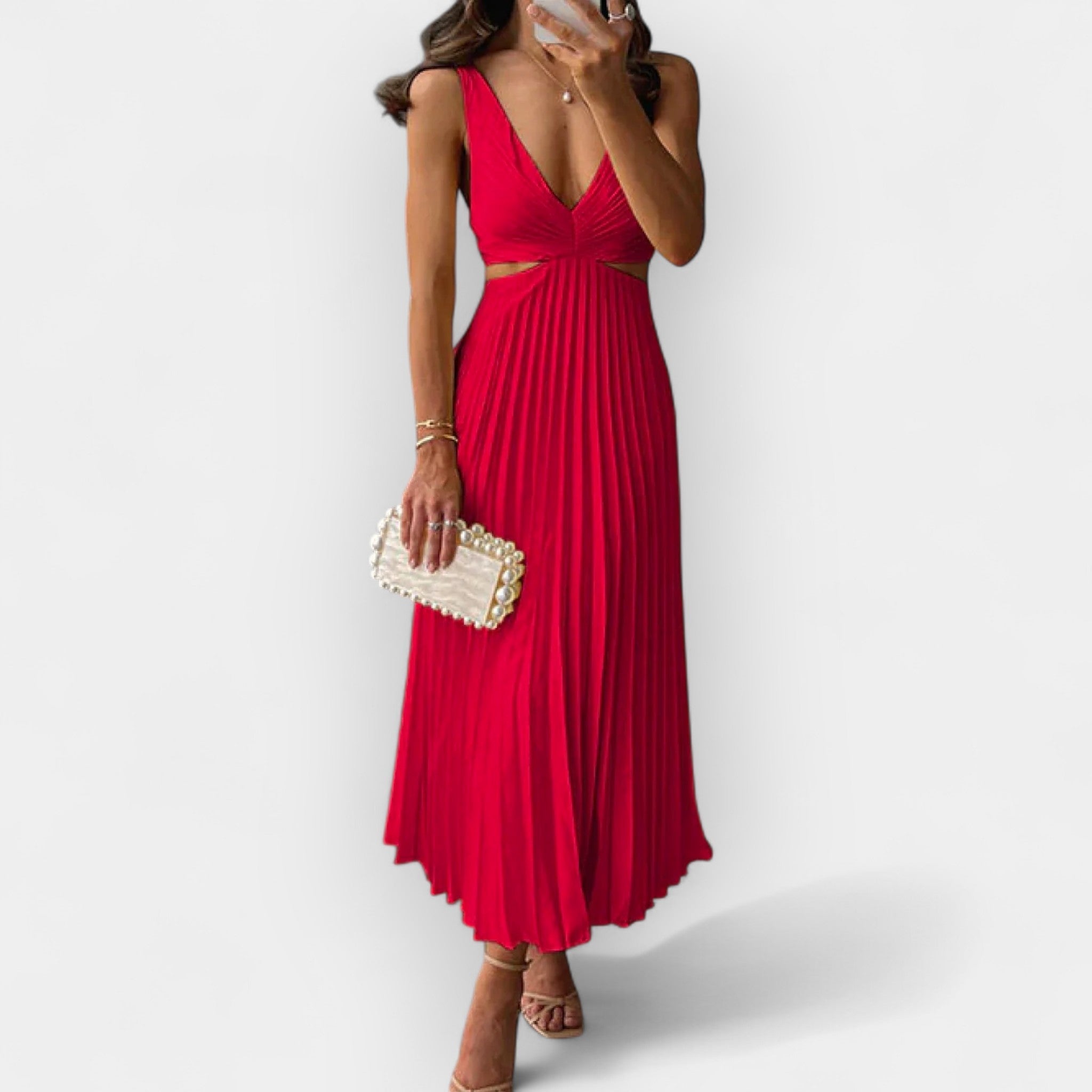 Midi Šaty ze Saténu s Lesklým Povrchem a Eleganci pro Večer