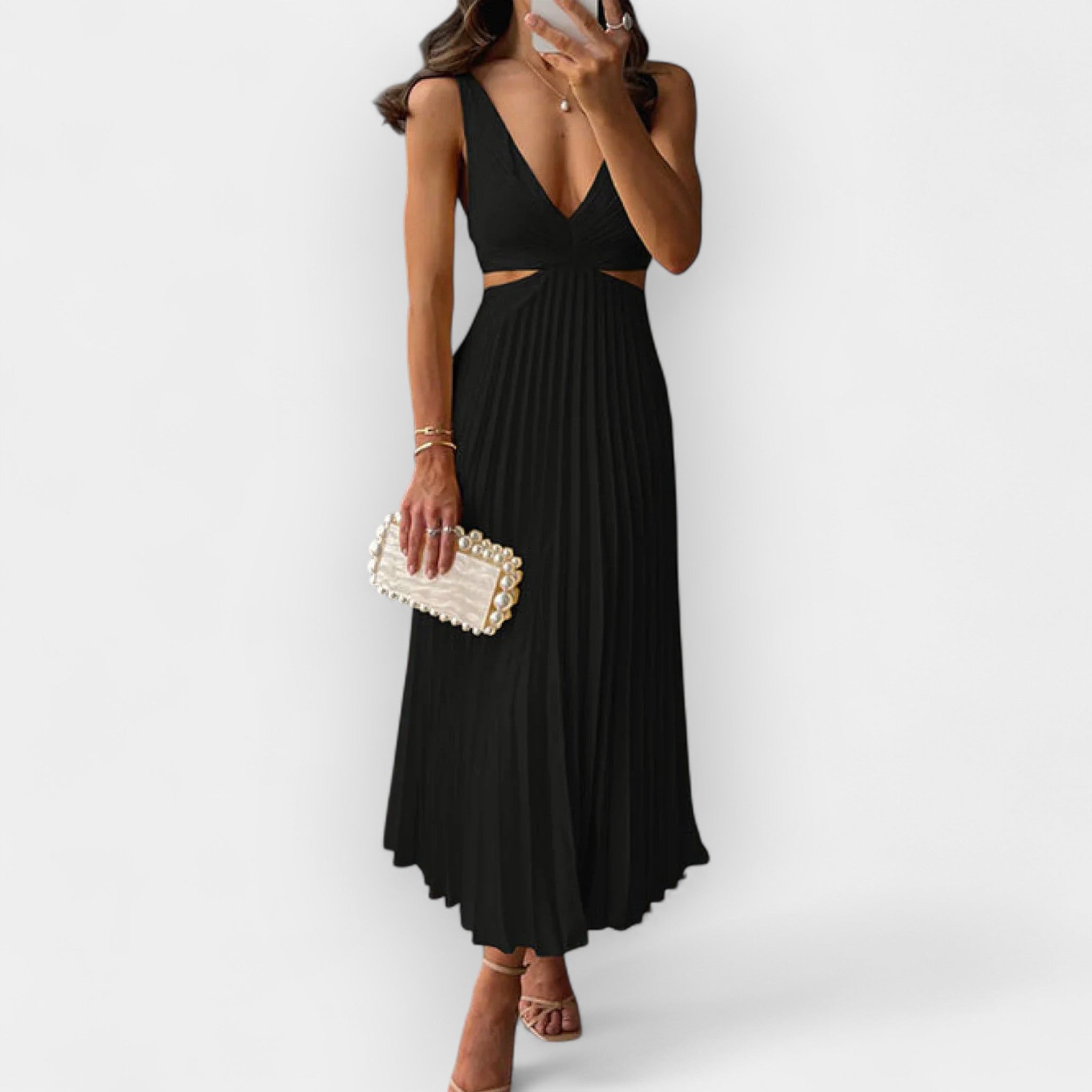 Midi Šaty ze Saténu s Lesklým Povrchem a Eleganci pro Večer