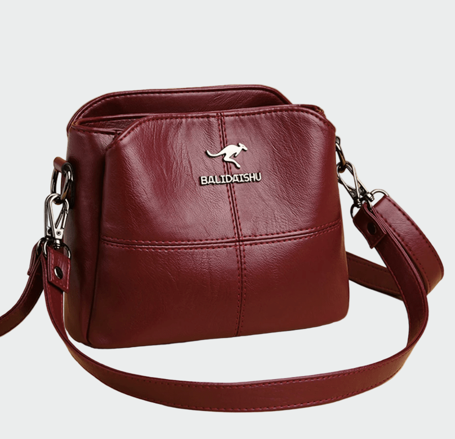 Černá Kožená Crossbody Kabelka S Minimalistickým Designem