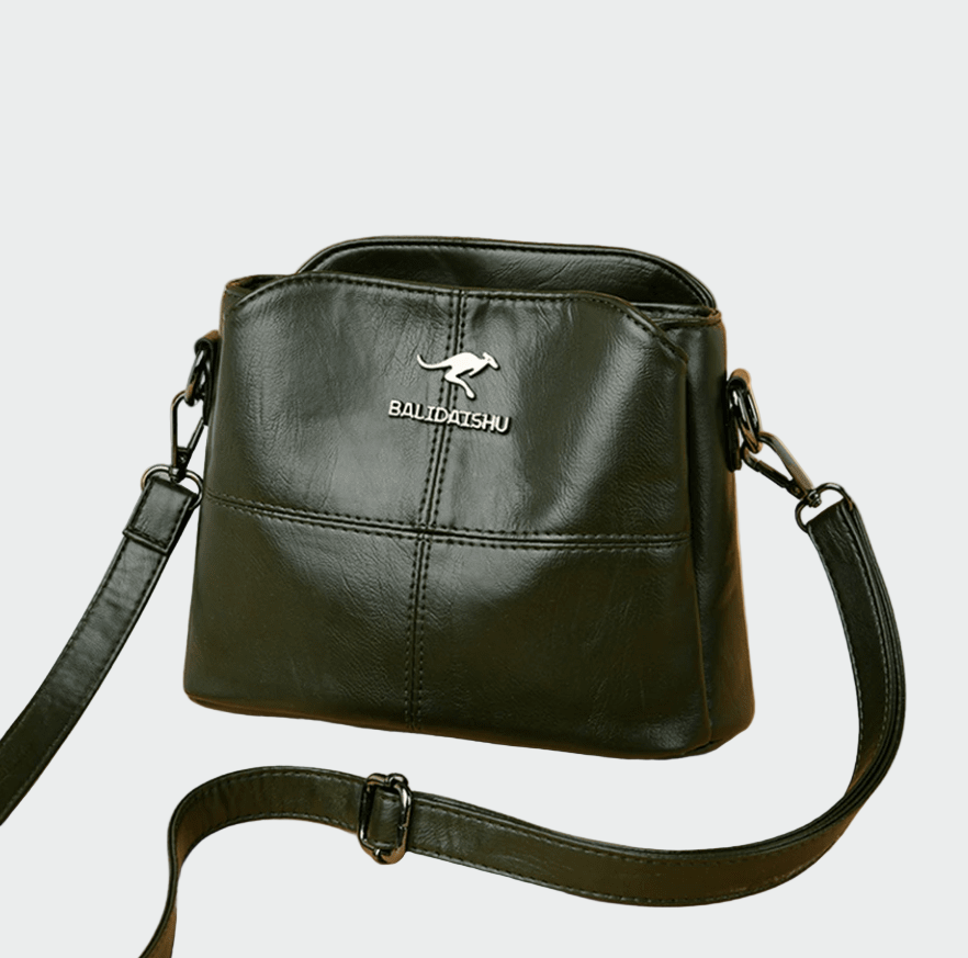 Černá Kožená Crossbody Kabelka S Minimalistickým Designem