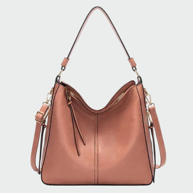 Nekonečně Stylová Kožená Kabelka Hobo Černá Luxusní detaily