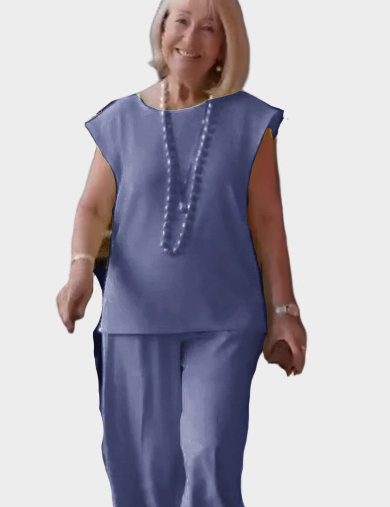 Tmavě Fialový Dvoudílný Set Pro Ženy Se Volným Střihem