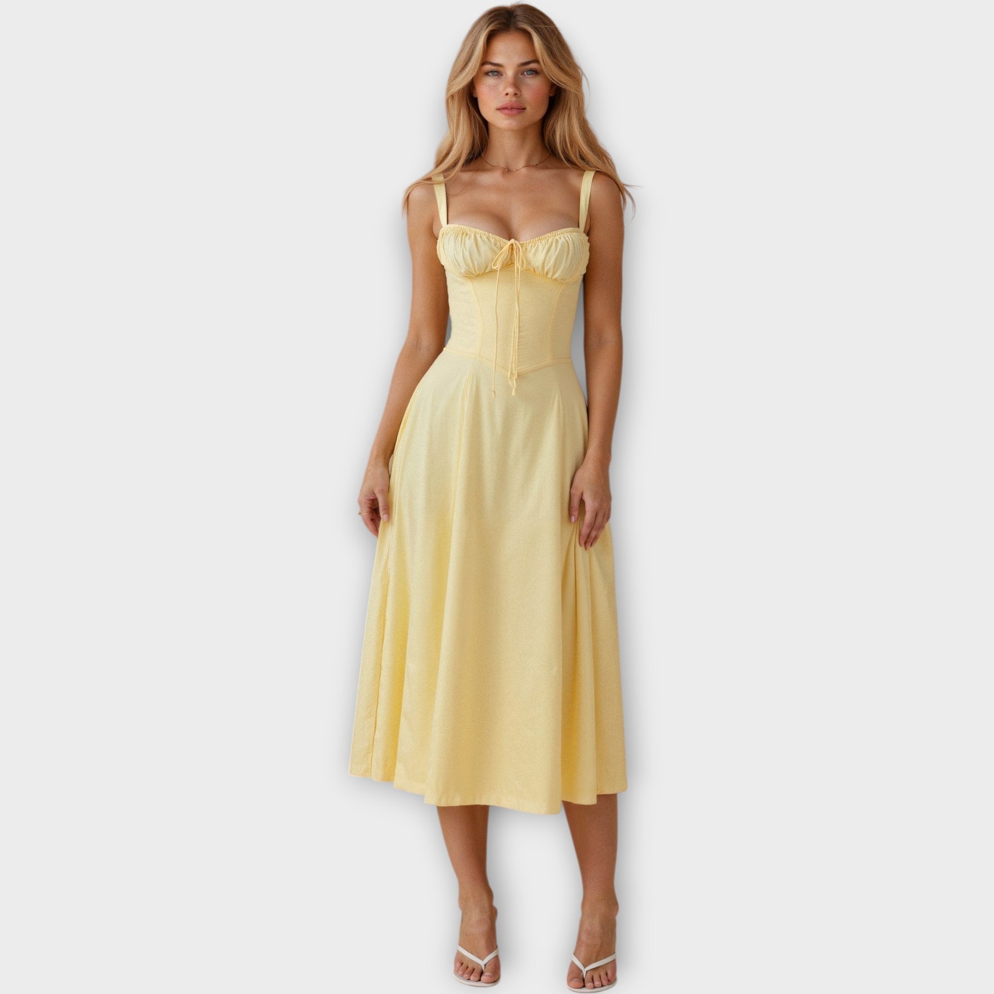 Midi Šaty S Korzetem Vintage Květinovým Vzorem Elegantní
