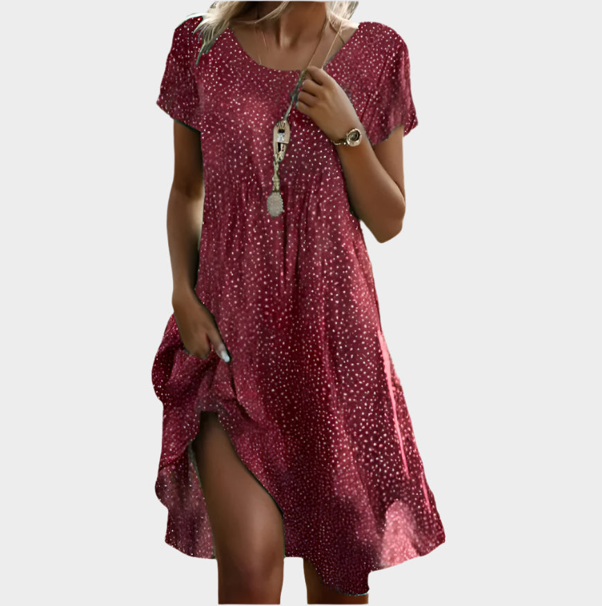 Vintage Boho Šaty SV Dekoltem S Květinovým Motivem