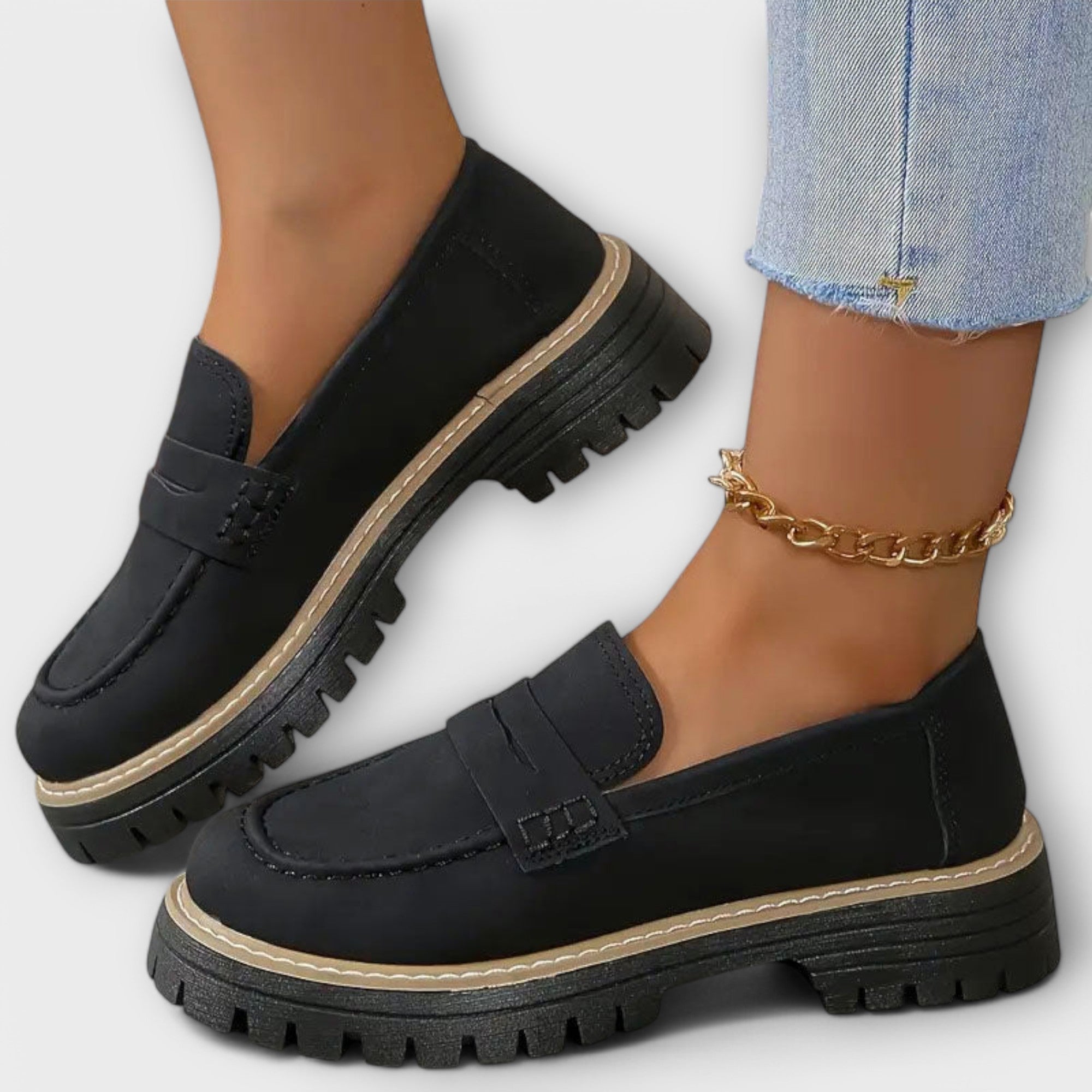 Alisa Loafers Pro Ženy Semišová Obuv S Tlustou Podrážkou