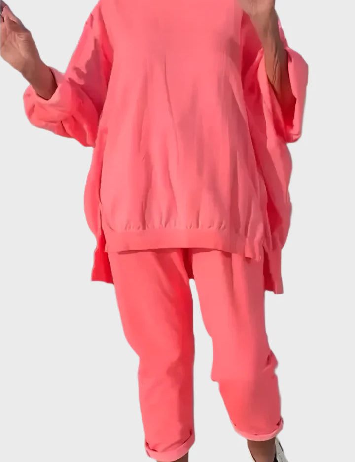 Set S Kulatým Výstřihem Oversize Halenka Komfort Pro Pohodu