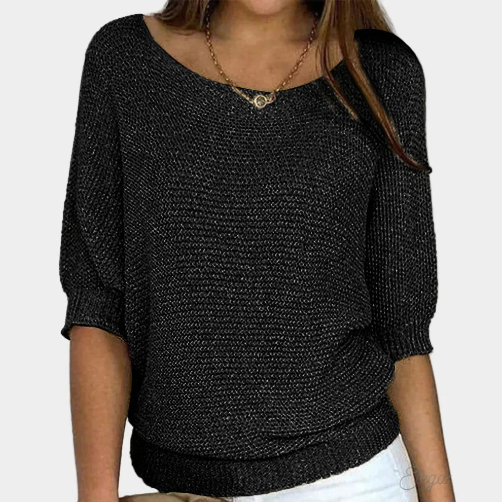 Elegantní Pletený Svetr Volný Střih Pro Každodenní Pohodlí